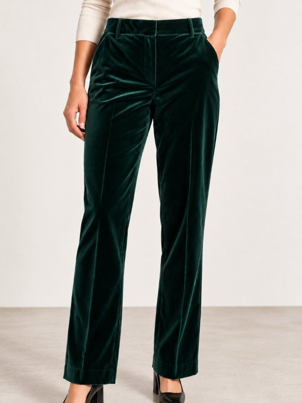 Boden Kew Green Velvet Trousers, Size 12L